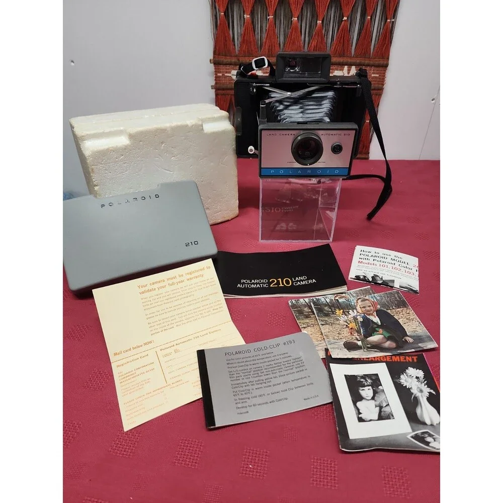Vintage Polaroid 210 Land Camera With Original Paperwork